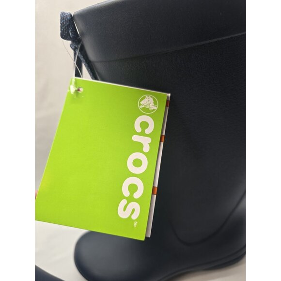 Crocs Freesail Tall Rain Boots Womens SZ 6 Navy Blue Rubber Pull On Lightweight - Picture 4 of 10